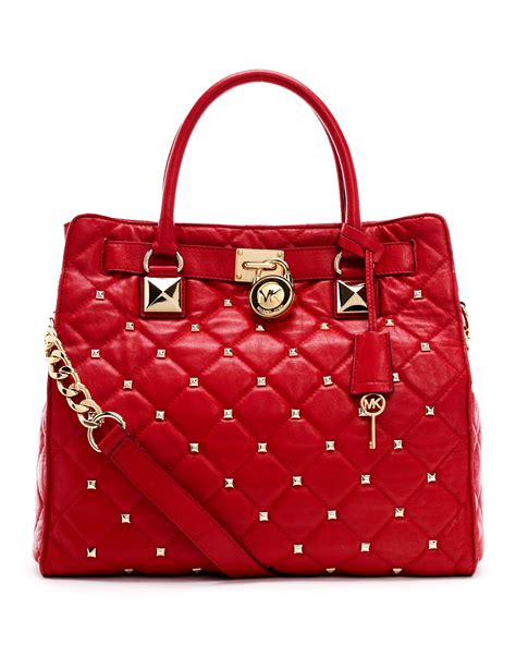 michael kors hamilton studded quilted satchel|Michael Kors nouveau Hamilton bag.